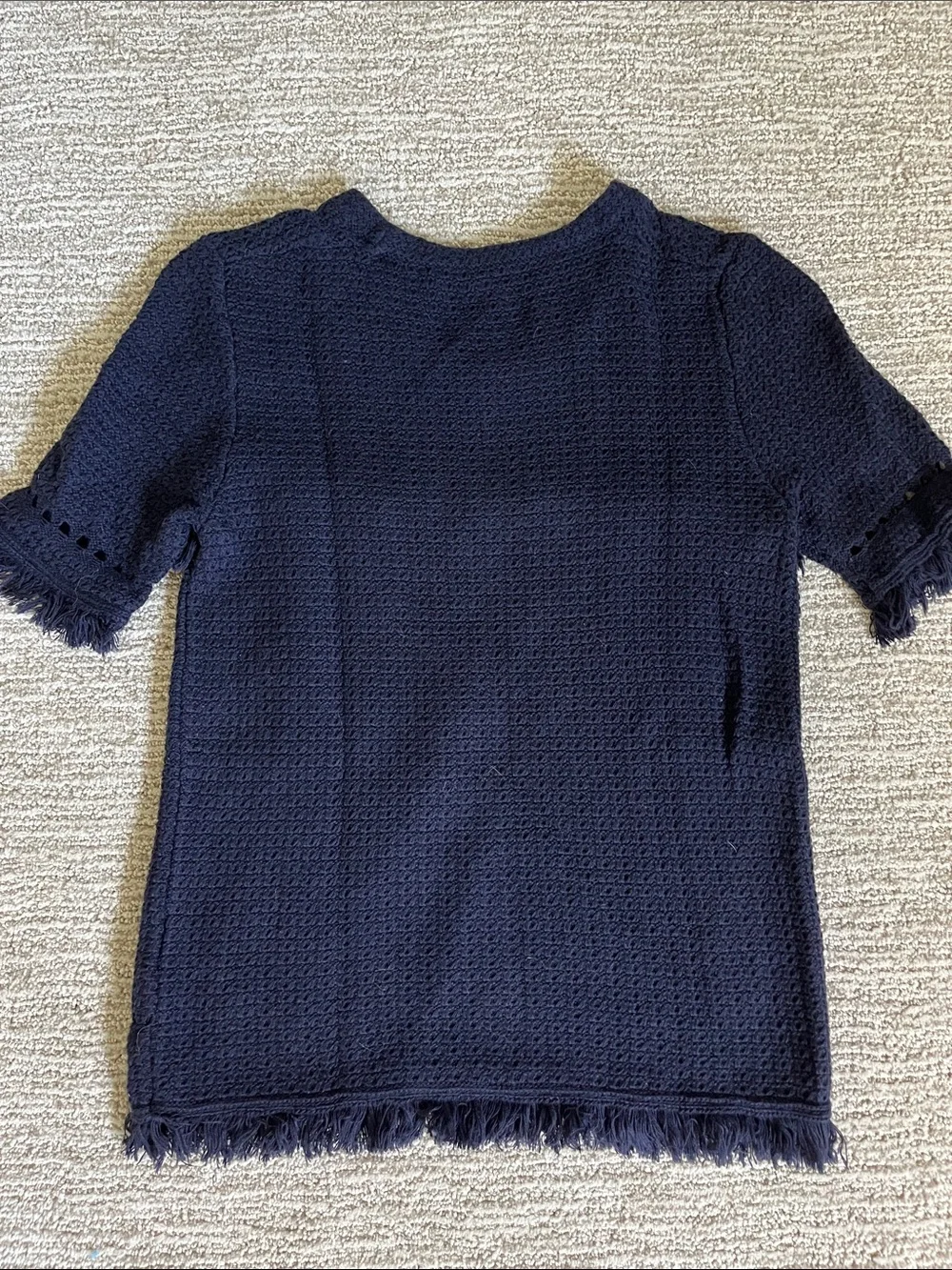J.Crew Women’s short sleeve sweater top. Navy. XS